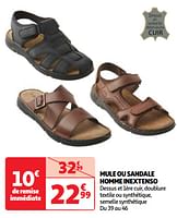 Promoties Mule ou sandale homme inextenso - Inextenso - Geldig van 04/06/2024 tot 10/06/2024 bij Auchan