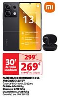 Promoties Pack xiaomi redmi note 13 5g avec buds 4 lite - Xiaomi - Geldig van 04/06/2024 tot 10/06/2024 bij Auchan