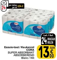 Promotions Essuie-tout - keukenrol cora super absorbant absorberend - Produit maison - Cora - Valide de 04/06/2024 à 10/06/2024 chez Cora