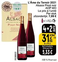 Promotions L’âme du terroir 2021 alsace pinot noir - Vins rouges - Valide de 04/06/2024 à 10/06/2024 chez Cora