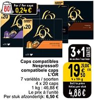 Promotions Caps compatibles nespresso compatibele caps l’or - Douwe Egberts - Valide de 04/06/2024 à 10/06/2024 chez Cora
