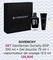 Promotions Givenchy set gentleman society edp + gel douche + vaporisateur de voyage - Givenchy - Valide de 02/06/2024 à 09/06/2024 chez ICI PARIS XL