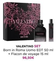 Promotions Valentino set born in roma uomo edt + flacon de voyage - Valentino - Valide de 02/06/2024 à 09/06/2024 chez ICI PARIS XL