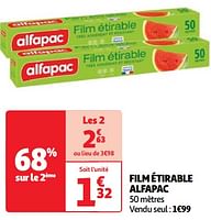Promotions Film étirable alfapac - Alfapac - Valide de 04/06/2024 à 10/06/2024 chez Auchan Ronq