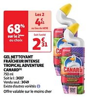 Promotions Gel nettoyant fraîcheur intense tropical adventure canard - Canard WC - Valide de 04/06/2024 à 10/06/2024 chez Auchan Ronq
