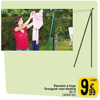 Promoties Étendoir à linge droogrek voor kleding - Huismerk - Cora - Geldig van 04/06/2024 tot 10/06/2024 bij Cora