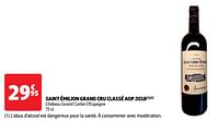 Promoties Saint émilion grand cru classé aop 2018 château grand corbin d`espagne - Rode wijnen - Geldig van 04/06/2024 tot 10/06/2024 bij Auchan