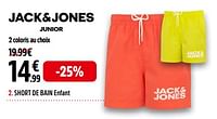 Promotions Short de bain enfant - Jack & Jones - Valide de 28/05/2024 à 16/06/2024 chez Intersport