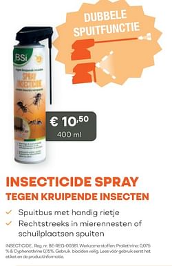 Insecticide spray tegen kruipende insecten