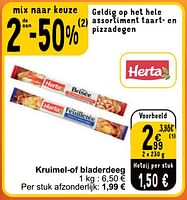 Promoties Kruimel-of bladerdeeg - Herta - Geldig van 04/06/2024 tot 10/06/2024 bij Cora