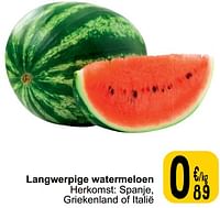 Promoties Langwerpige watermeloen - Huismerk - Cora - Geldig van 04/06/2024 tot 10/06/2024 bij Cora