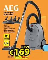 Promotions Aeg stofzuiger - aspirateur ab61a5ugt - AEG - Valide de 05/06/2024 à 12/06/2024 chez ElectroStock