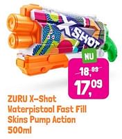 Promoties Zuru x-shot waterpistool fast fill skins pump action - Zuru - Geldig van 28/05/2024 tot 30/09/2024 bij Lobbes