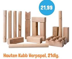 Houten kubb werpspel