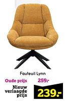Promoties Fauteuil lynn - Huismerk - Leen Bakker - Geldig van 03/06/2024 tot 09/06/2024 bij Leen Bakker