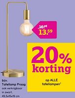 Promoties Tafellamp praag - Huismerk - Leen Bakker - Geldig van 03/06/2024 tot 09/06/2024 bij Leen Bakker