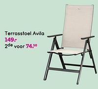Promoties Terrasstoel avila - Huismerk - Leen Bakker - Geldig van 03/06/2024 tot 09/06/2024 bij Leen Bakker