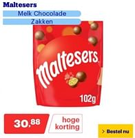Promoties Maltesers melk chocolade - Maltesers - Geldig van 03/06/2024 tot 09/06/2024 bij Bol.com