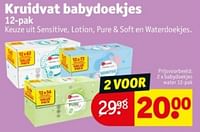 Promoties Babydoekjes water - Huismerk - Kruidvat - Geldig van 04/06/2024 tot 09/06/2024 bij Kruidvat