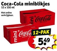 Promoties Coca-cola miniblikjes - Coca Cola - Geldig van 04/06/2024 tot 09/06/2024 bij Kruidvat