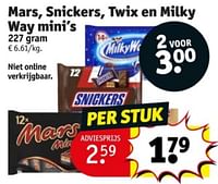 Promoties Mars snickers twix en milky way mini’s - Huismerk - Kruidvat - Geldig van 04/06/2024 tot 09/06/2024 bij Kruidvat