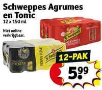 Promoties Schweppes agrumes en tonic - Schweppes - Geldig van 04/06/2024 tot 09/06/2024 bij Kruidvat