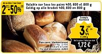 Promotions Pain carré - vierkant brood - Produit maison - Cora - Valide de 04/06/2024 à 10/06/2024 chez Cora