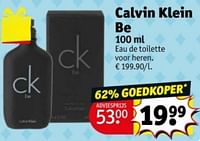 Promoties Calvin klein be edt - Calvin Klein - Geldig van 04/06/2024 tot 09/06/2024 bij Kruidvat