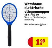 Promoties Watshome elektrische vliegenmepper - Watshome - Geldig van 04/06/2024 tot 09/06/2024 bij Kruidvat