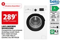Promoties Lave-linge beko wuv82221bw - Beko - Geldig van 04/06/2024 tot 17/06/2024 bij Auchan