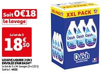 Promoties Lessive liquide 2 en 1 envolée d`air dash - Dash - Geldig van 04/06/2024 tot 17/06/2024 bij Auchan