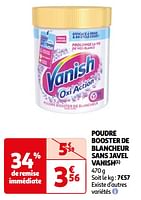 Promoties Poudre booster de blancheur sans javel vanish - Vanish - Geldig van 04/06/2024 tot 17/06/2024 bij Auchan