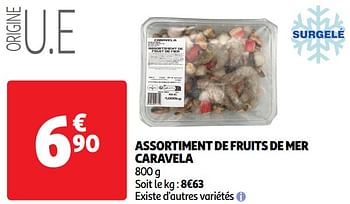 Promoties Assortiment de fruits de mer caravela - Huismerk - Auchan - Geldig van 04/06/2024 tot 16/06/2024 bij Auchan