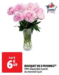 Bouquet de 5 pivoines-Huismerk - Auchan