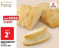 Promoties Pains ciabatta - Huismerk - Auchan - Geldig van 04/06/2024 tot 16/06/2024 bij Auchan