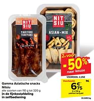 Promoties Aziatische snacks nitsiu yakitori teriyaki - Nitsiu - Geldig van 05/06/2024 tot 11/06/2024 bij Carrefour
