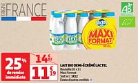 Promoties Lait bio demi-écrémé lactel - Lactel - Geldig van 04/06/2024 tot 16/06/2024 bij Auchan