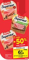 Promoties Gerookte ham superieur - Herta - Geldig van 05/06/2024 tot 11/06/2024 bij Carrefour