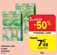 Promoties Halfvolle melk campina - Campina - Geldig van 05/06/2024 tot 11/06/2024 bij Carrefour