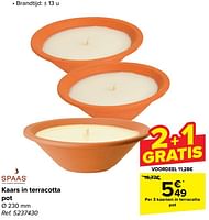 Promoties Kaars in terracotta pot - Spaas - Geldig van 05/06/2024 tot 11/06/2024 bij Carrefour