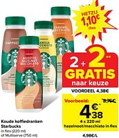 Promoties Koude koffiedranken starbucks hazelnoot-macchiato - Starbucks - Geldig van 05/06/2024 tot 11/06/2024 bij Carrefour