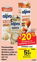 Promoties Plantaardige drinks barista haver - Alpro - Geldig van 05/06/2024 tot 11/06/2024 bij Carrefour