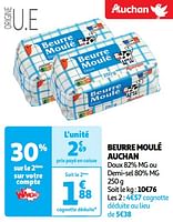 Promotions Beurre moulé auchan - Produit Maison - Auchan Ronq - Valide de 04/06/2024 à 16/06/2024 chez Auchan Ronq
