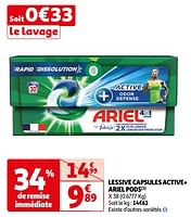 Promotions Lessive capsules active+ ariel pods - Ariel - Valide de 04/06/2024 à 17/06/2024 chez Auchan Ronq