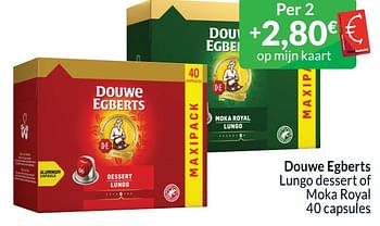 Promoties Douwe egberts lungo dessert of moka royal - Douwe Egberts - Geldig van 01/06/2024 tot 30/06/2024 bij Intermarche