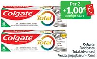 Promoties Colgate tandpasta total advanced verzorging glazuur - Colgate - Geldig van 01/06/2024 tot 30/06/2024 bij Intermarche