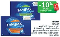 Promoties Tampax tampon - Tampax - Geldig van 01/06/2024 tot 30/06/2024 bij Intermarche