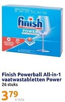 Promoties Finish powerball all-in-1 vaatwastabletten power - Finish - Geldig van 05/06/2024 tot 11/06/2024 bij Action