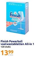 Promoties Finish powerball vaatwastabletten all-in1 - Finish - Geldig van 05/06/2024 tot 11/06/2024 bij Action