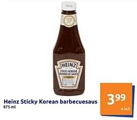 Promoties Heinz sticky korean barbecuesaus - Heinz - Geldig van 05/06/2024 tot 11/06/2024 bij Action